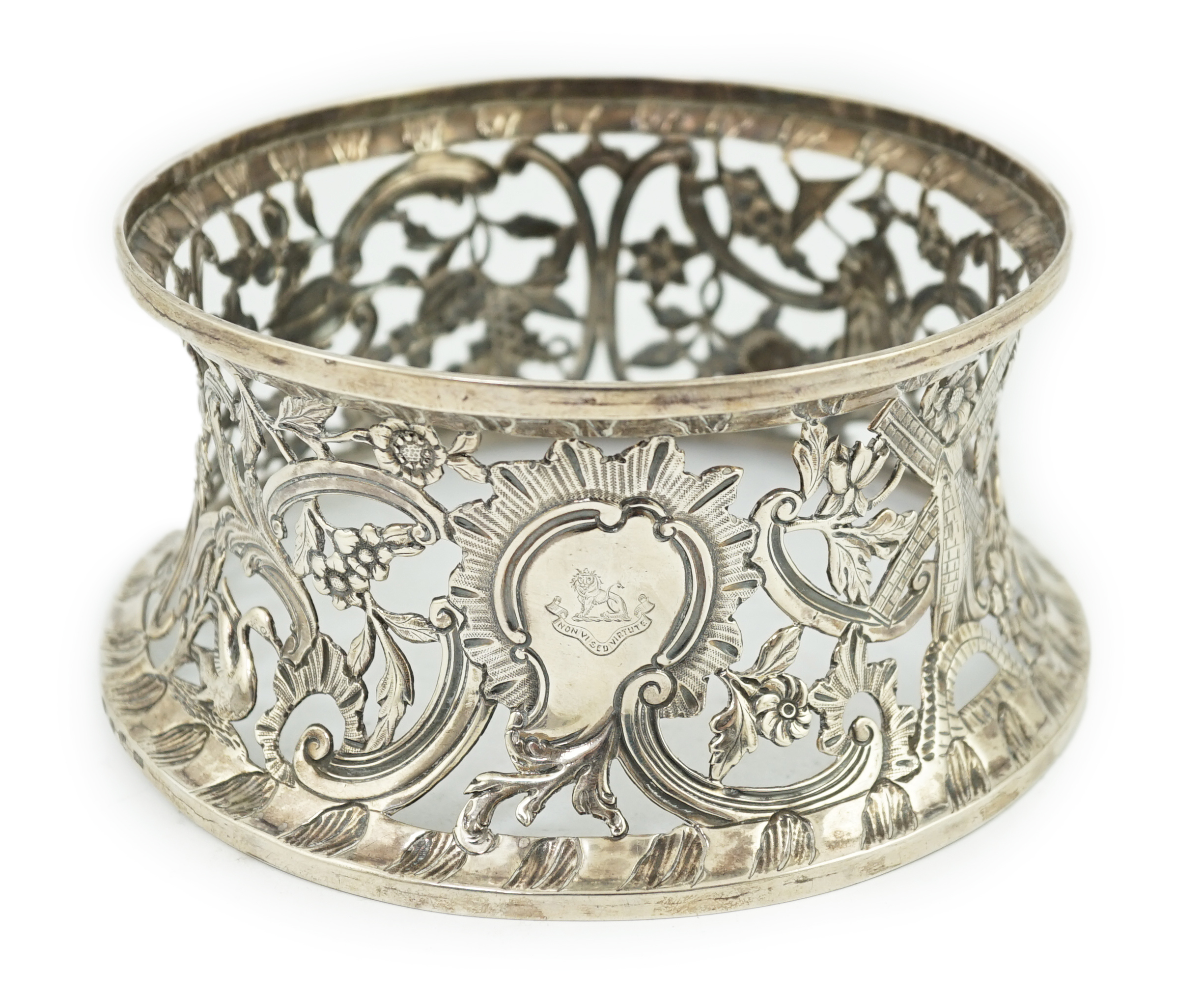 A George III Irish silver dish ring, by Matthew West